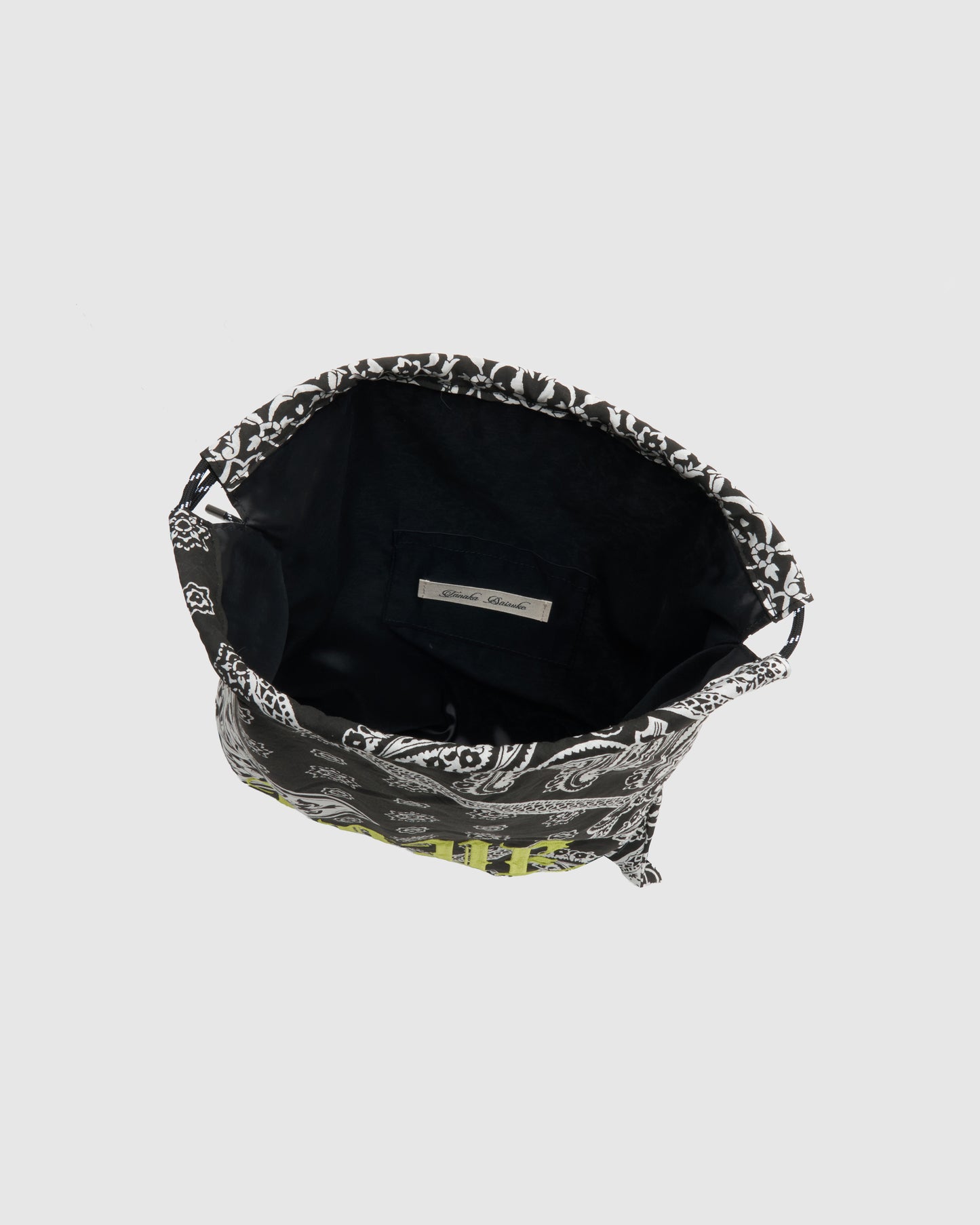 【New item】black bandana LOVE drawstring backpack【Delivery in March 2026】