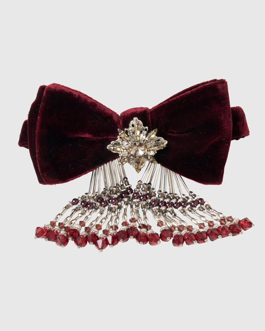 【New item】crystal bijou velvet bowtie red【Delivery in March 2026】