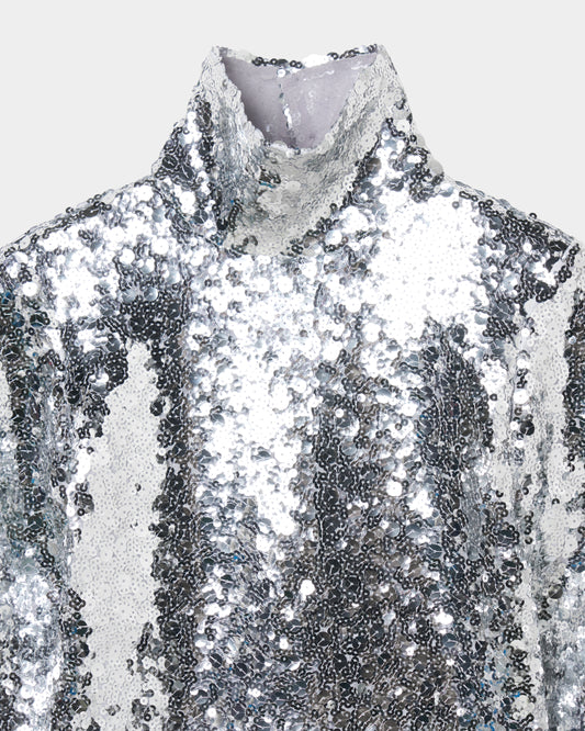 spangle tulle pullover Silver