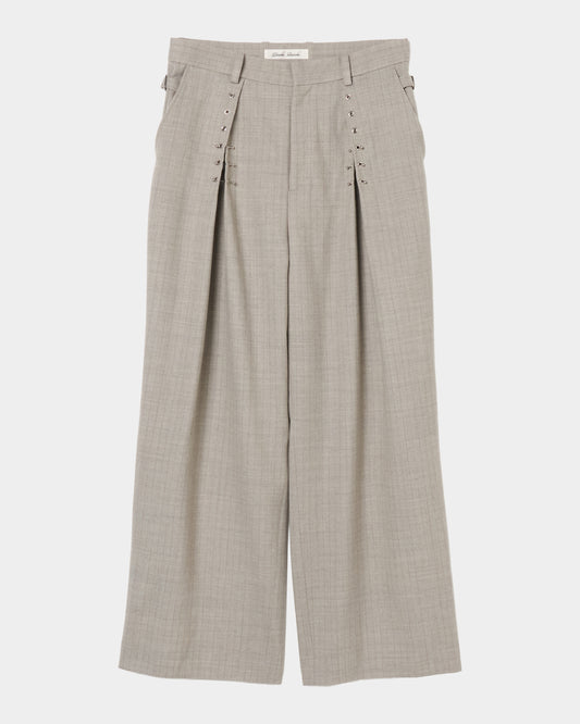 piercing stripe cross tack pants Greige【Delivery in July 2026】