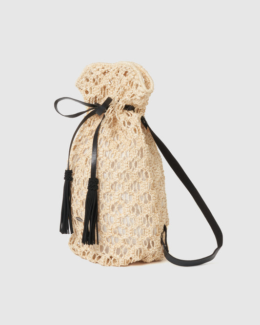 black ribbon macrame bag【Delivery in June 2025】