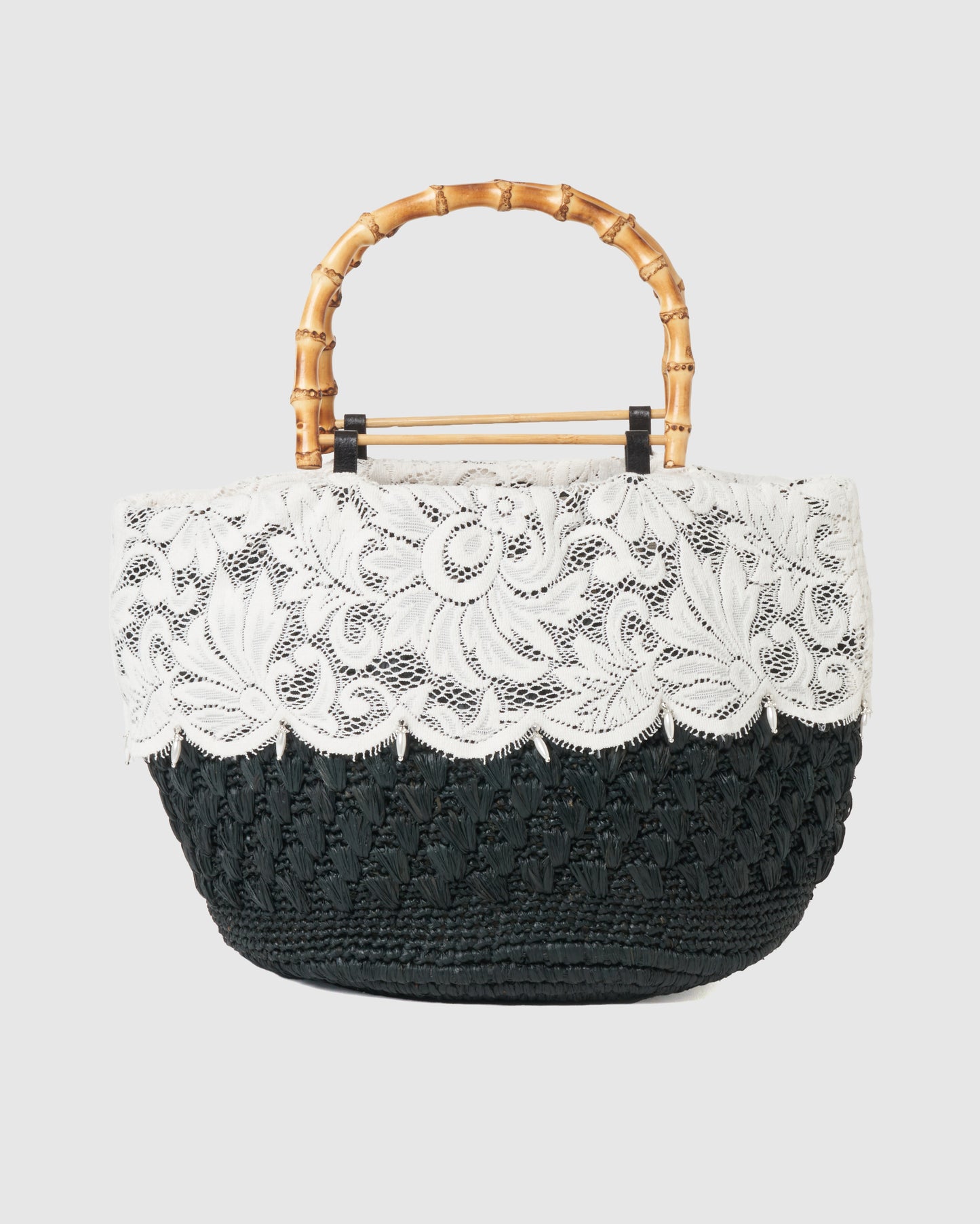 【POPUP先行】white lace raffia bag【Delivery in June 2025】