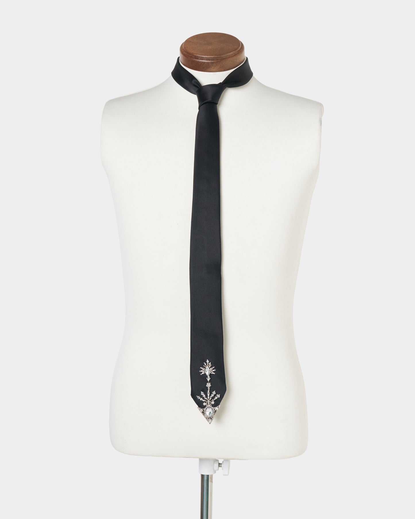 【New item】crystal silver tip black tie【Delivery in April 2026】