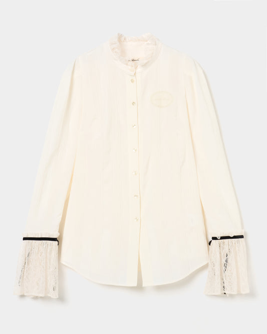 lace cuffs tack blouse Ivory【Delivery in June 2026】