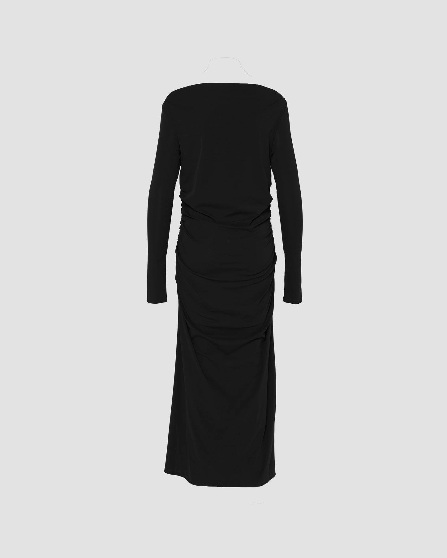 lace layered drape jersey dress Black【Delivery in July 2026】