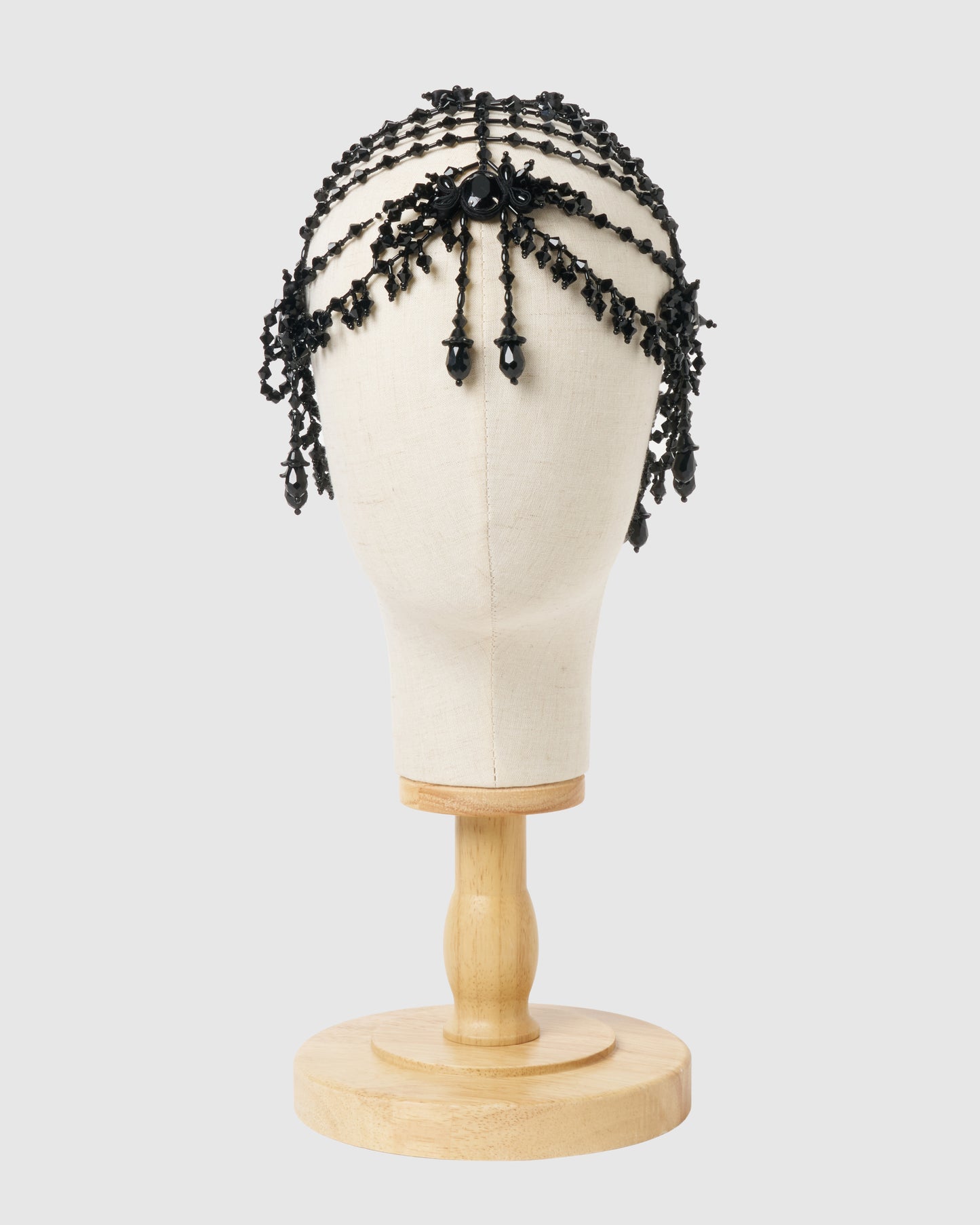 black bijou ribbon head piece【Delivery in August 2026】
