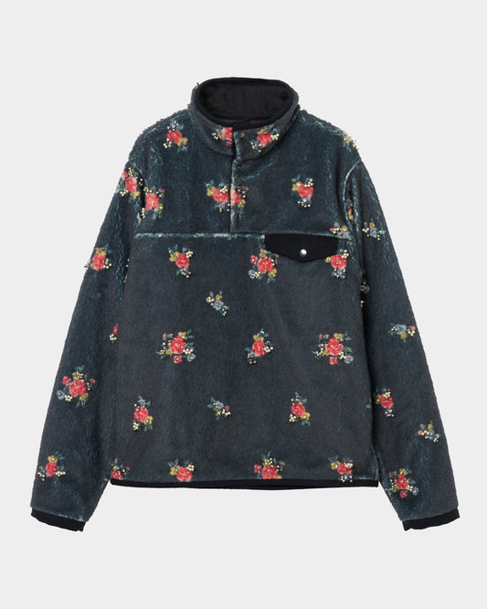 petit floral pattern boa pullover Black【Delivery in August 2026】