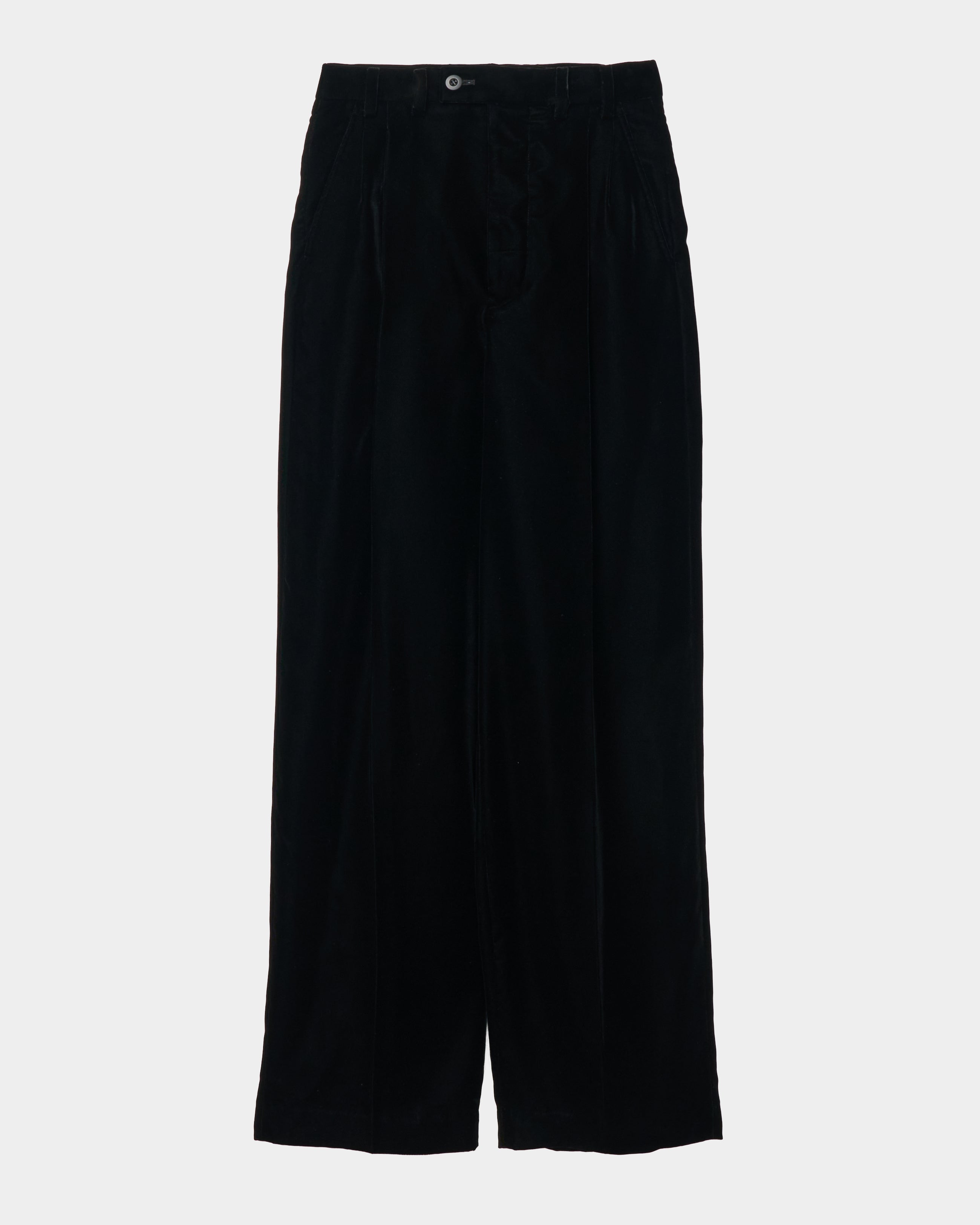 【新品タグ付】SHETokyo Faye Velvet(black)01サイズ タナカダイスケ|パンツ|silver tag velvet pants – tanakadaisuke