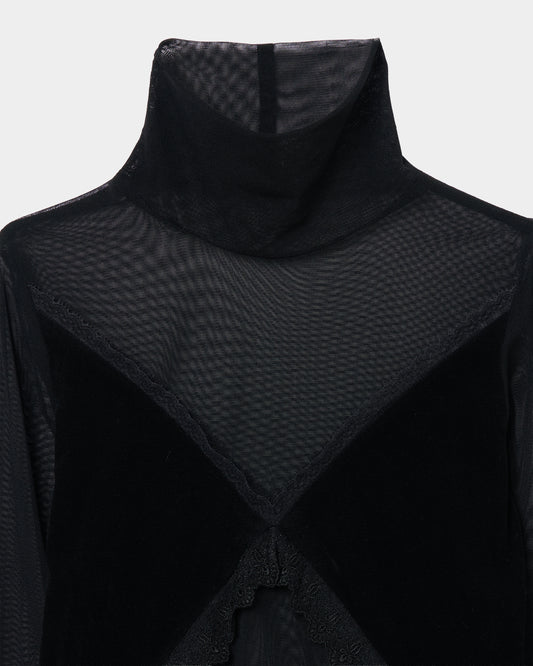 flocky tulle lace cross tops【Delivery in June 2026】