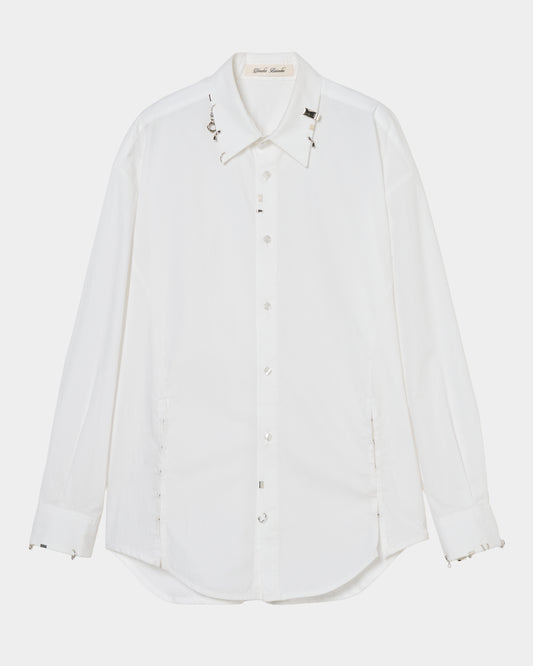 body piercing shirt White【Delivery in July 2026】