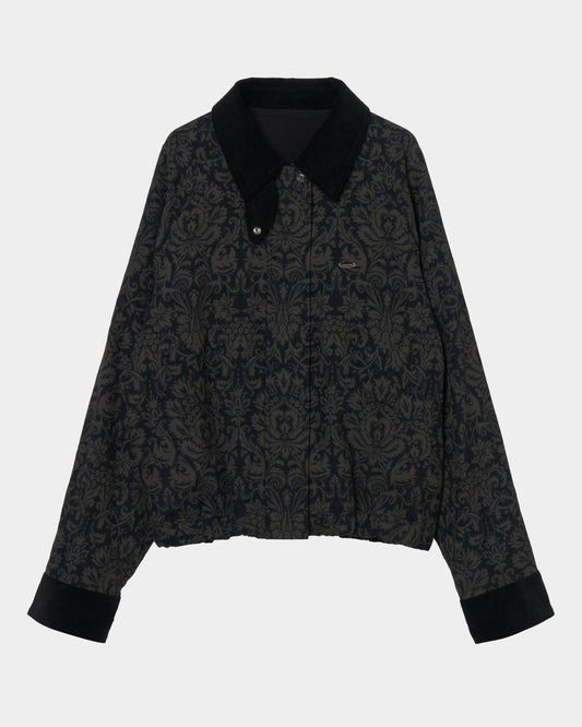 ornament print corduroy collar jacket【Delivery in August 2026】