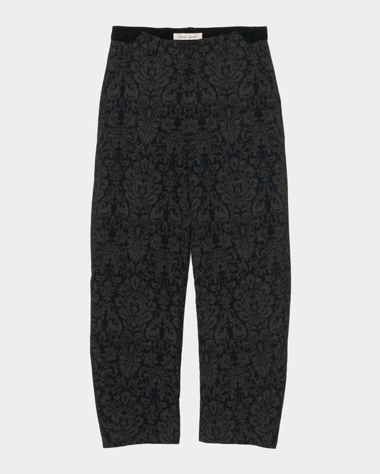 ornament print corduroy belt pants【Delivery in August 2026】