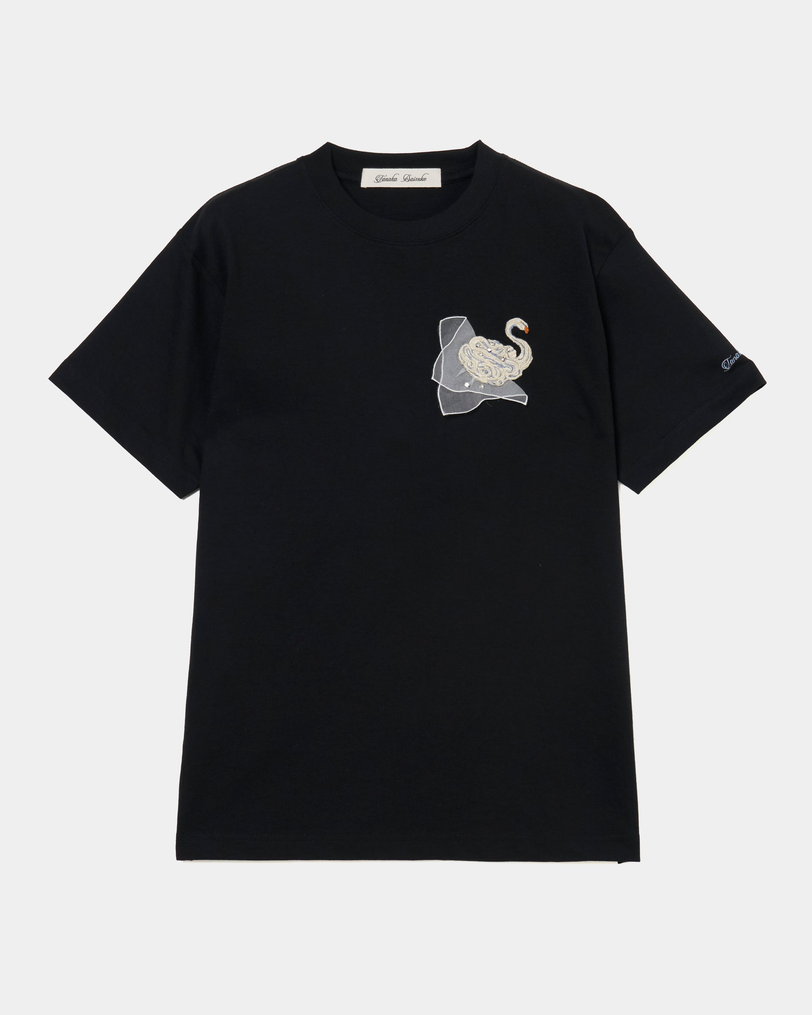 tanakadaisuke(タナカダイスケ)｜Tシャツ｜Meringue swan T-shirt Black