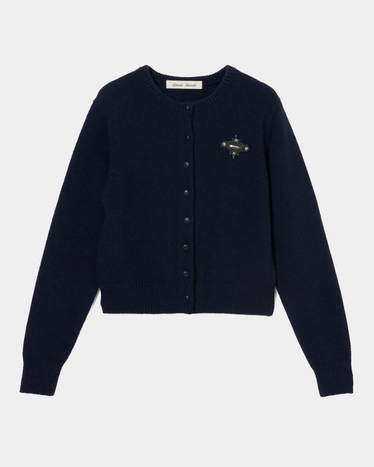 LOVE metal bolts cardigan Navy【Delivery in September 2026】