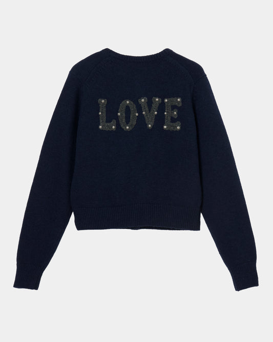 LOVE metal bolts cardigan Navy【Delivery in September 2026】