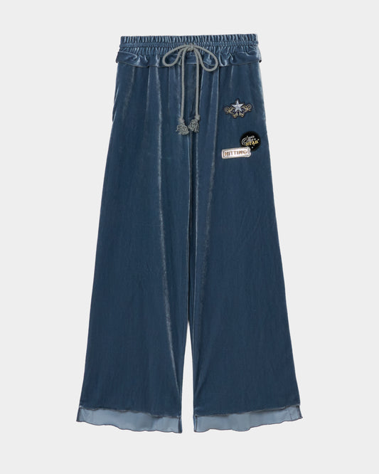 Hitting the star velour pants Blue【Delivery in September 2026】