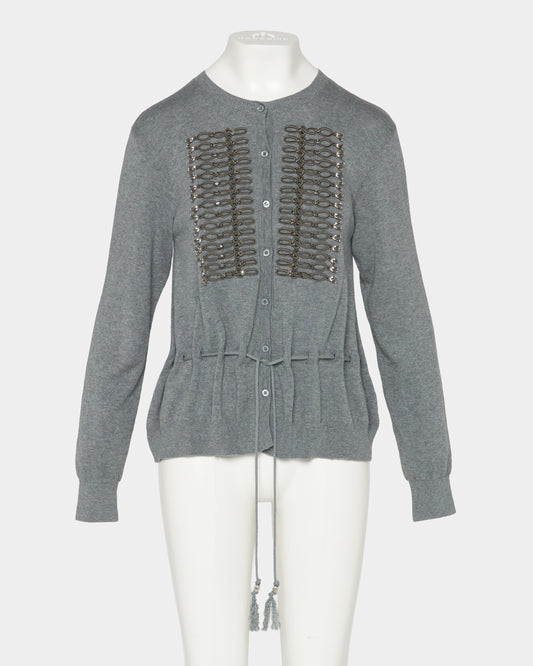 Napoleon bijou knit cardigan Gray【Delivery in February 2027】