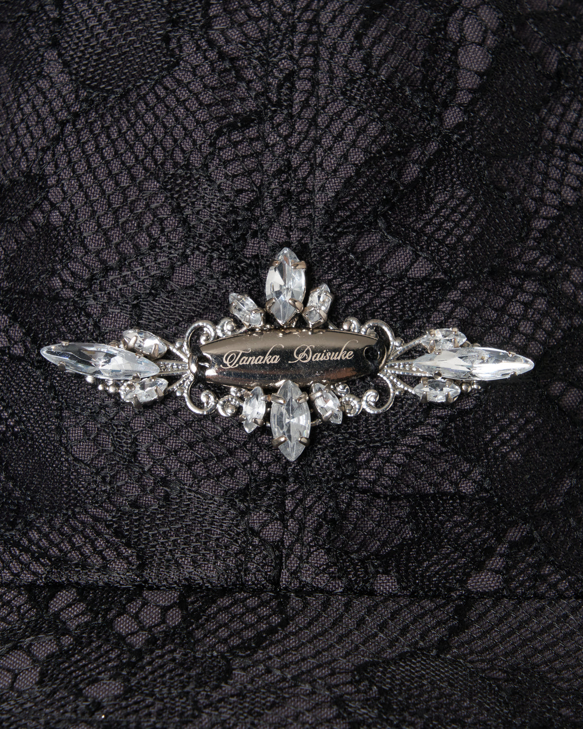 bijou logo lace veil Cap Black【Delivery in March 2027】