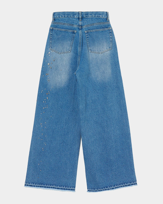 falling stars denim pants Blue【Delivery in February 2027】