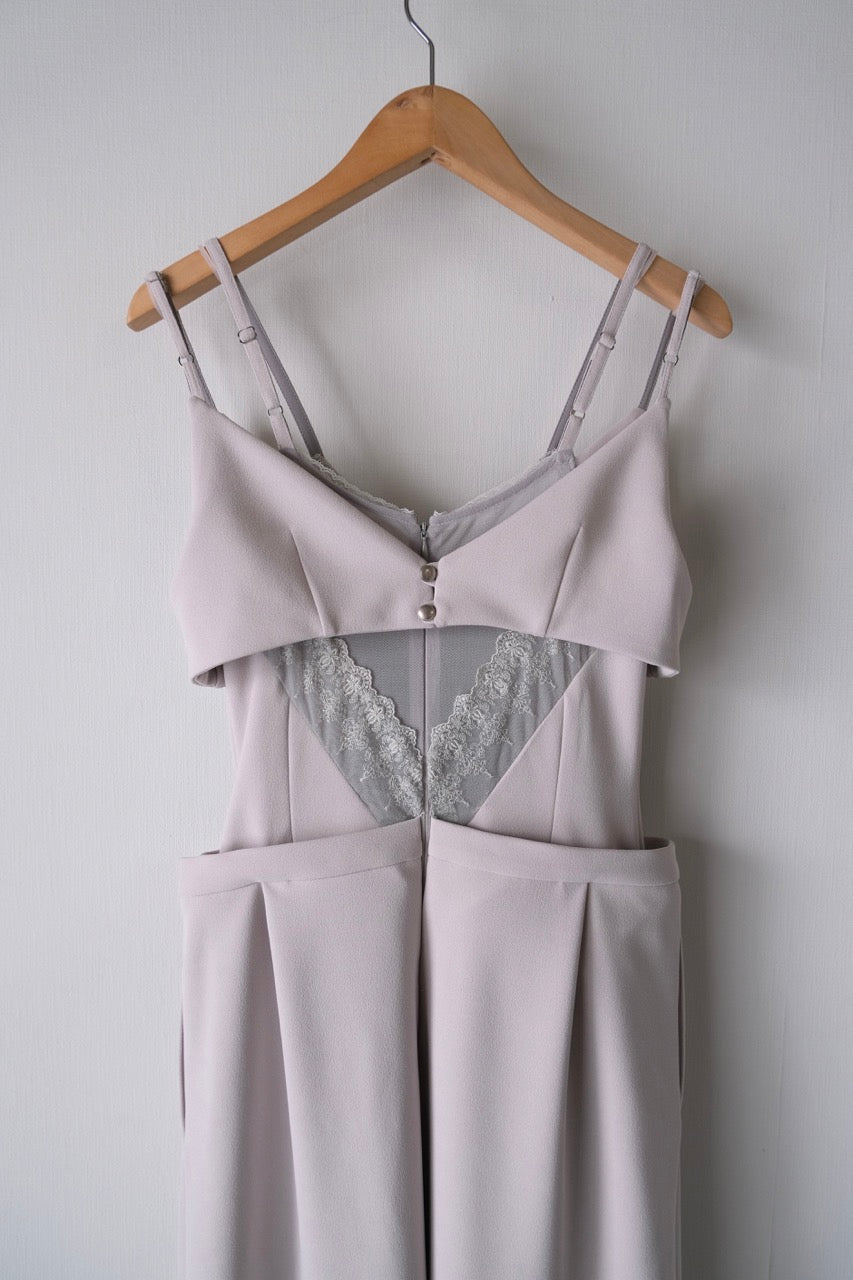 layered bra jersey cami one-piece Ash gray【Delivery in February 2026】