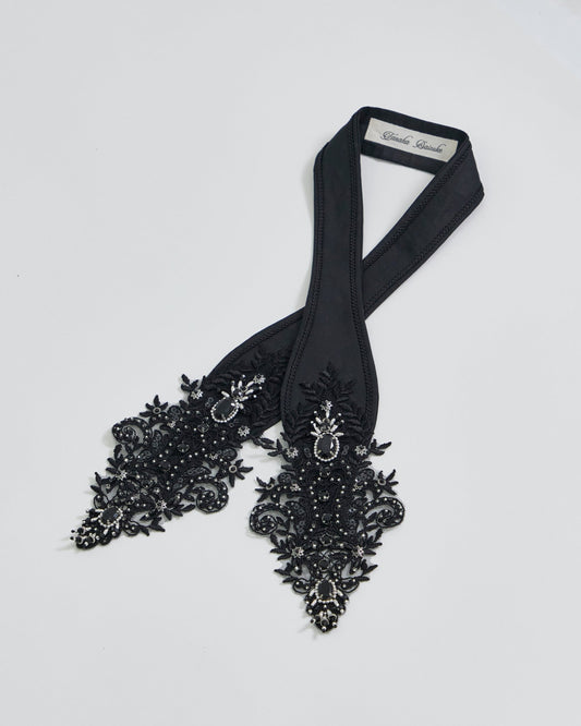 crystal bijou neckchief Black【Delivery in April 2025】