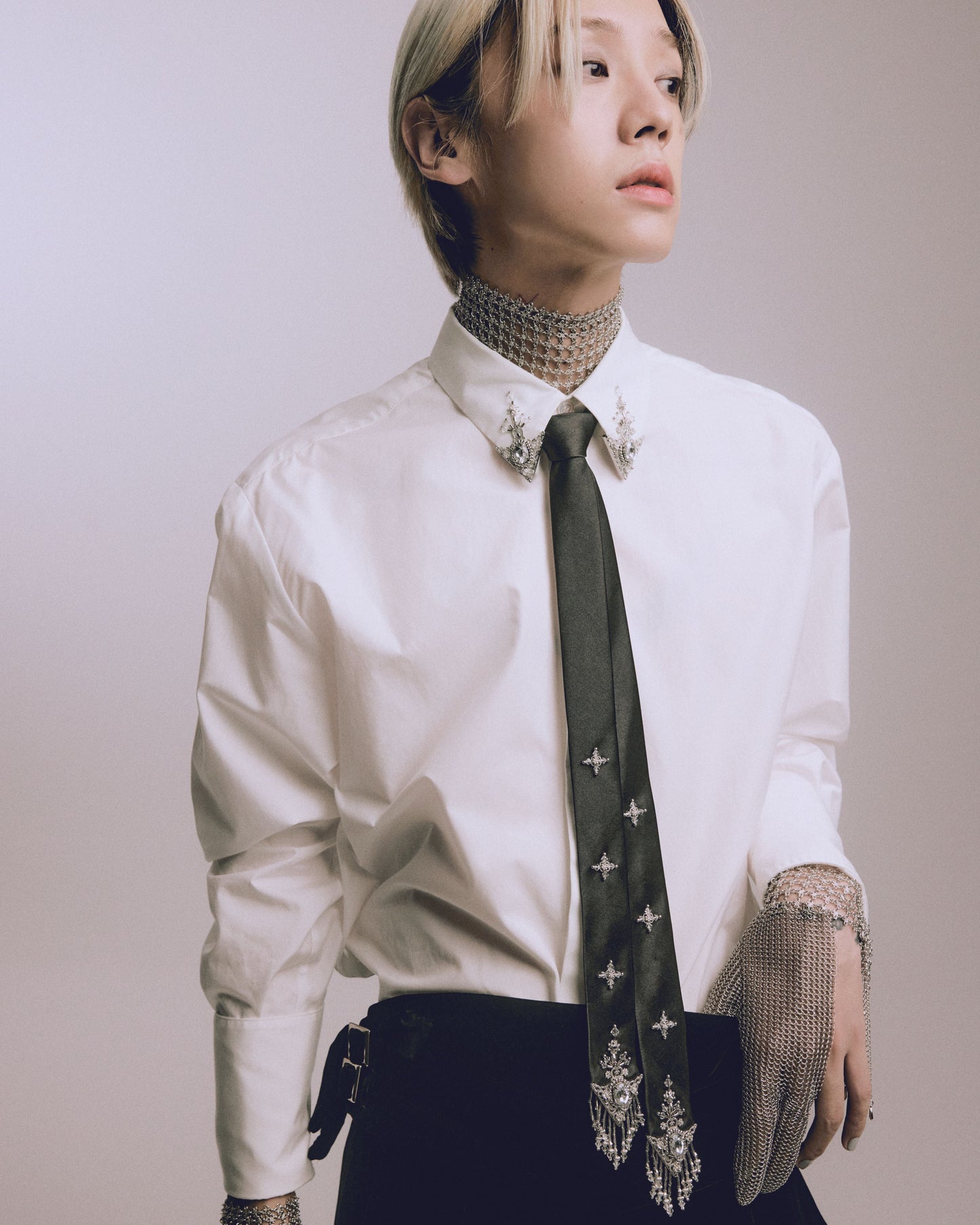 silver mesh half glove【Delivery in April 2024】