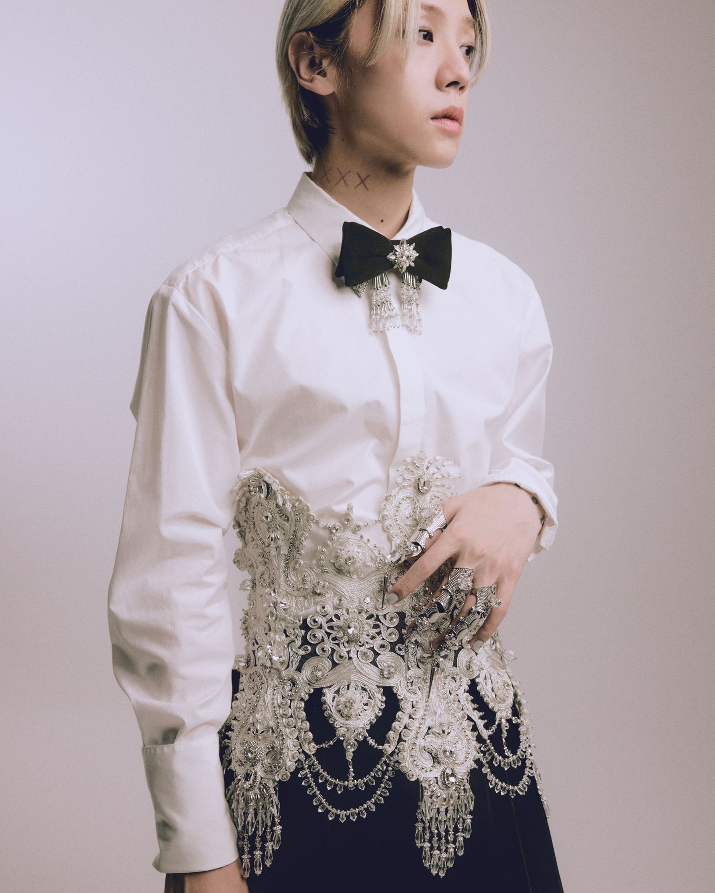 crystal bijou velvet bowtie【Delivery in March 2025】