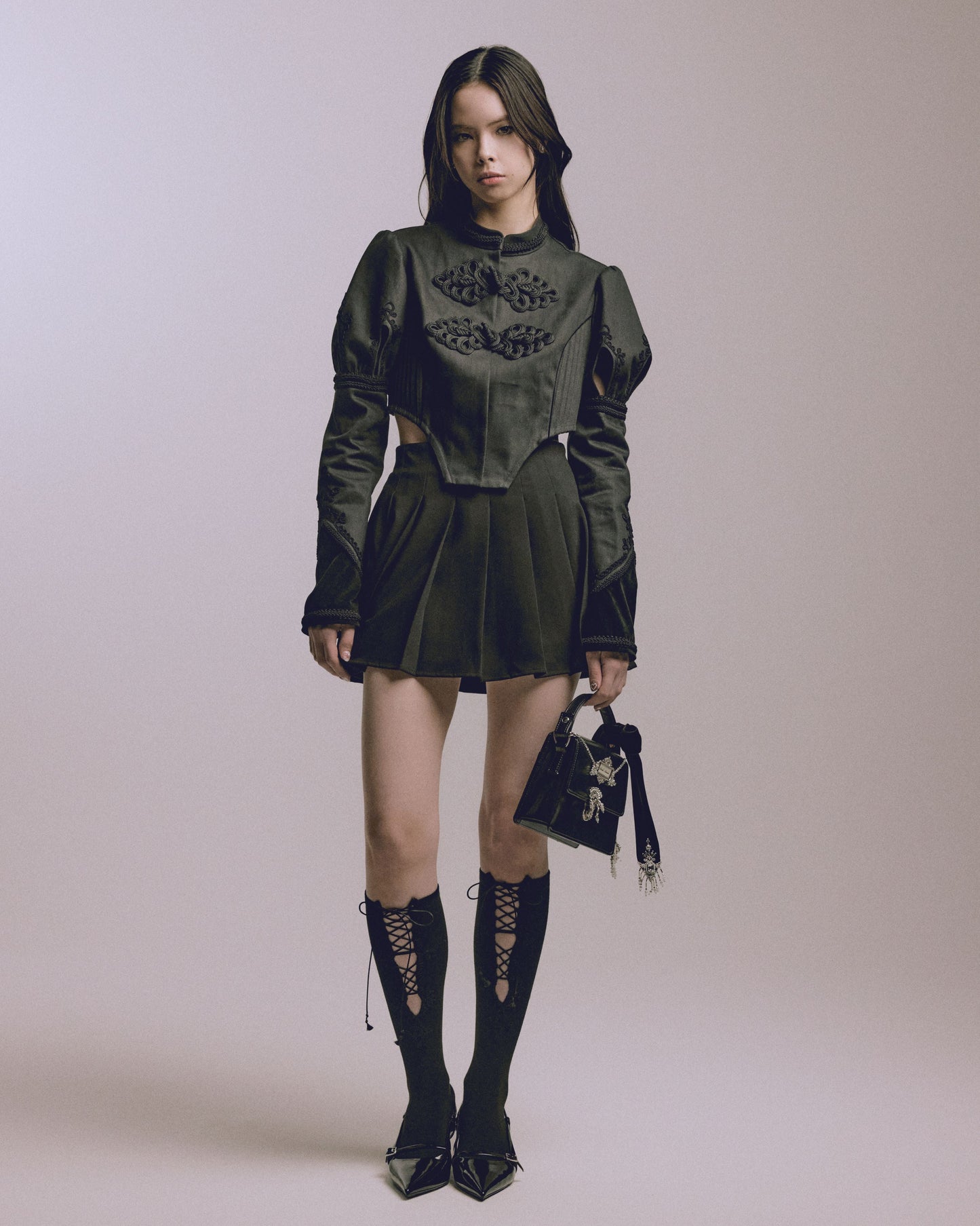 lace up darts socks White 【stock】