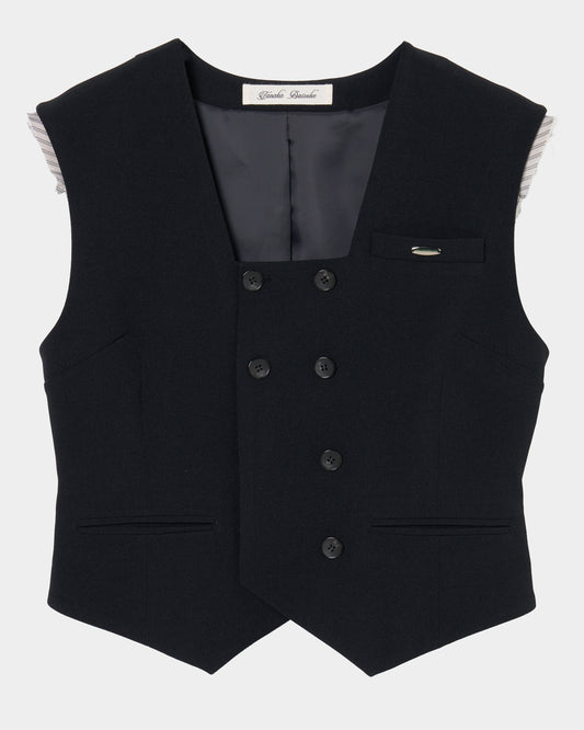 Exposed shoulder pad vest Black【Delivery in January 2027】