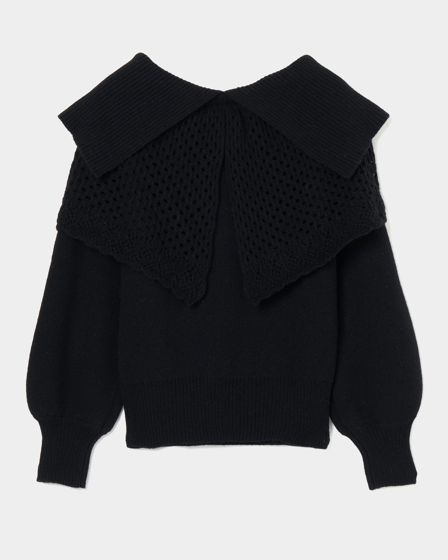bijou tiara off-shoulder knit Black 【stock】