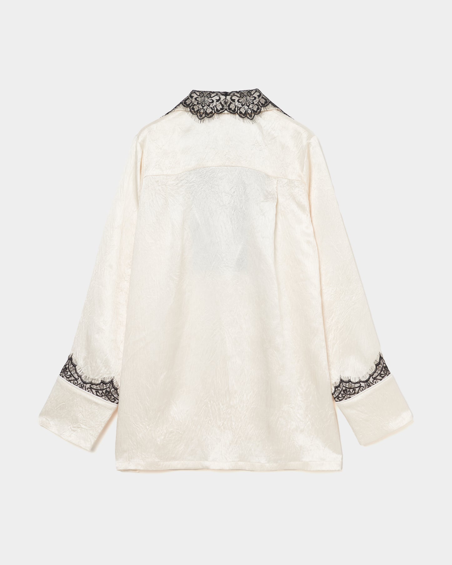 lace collar sleep china button shirt Ivory【Delivery in July 2025】
