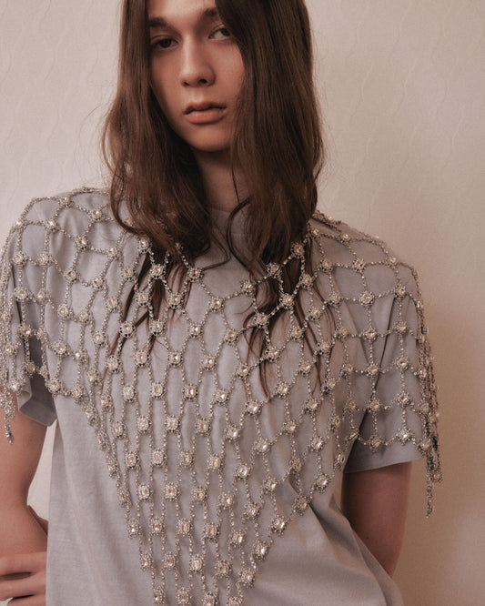 Chain bijou crystal cape Silver【Delivery in March 2027】