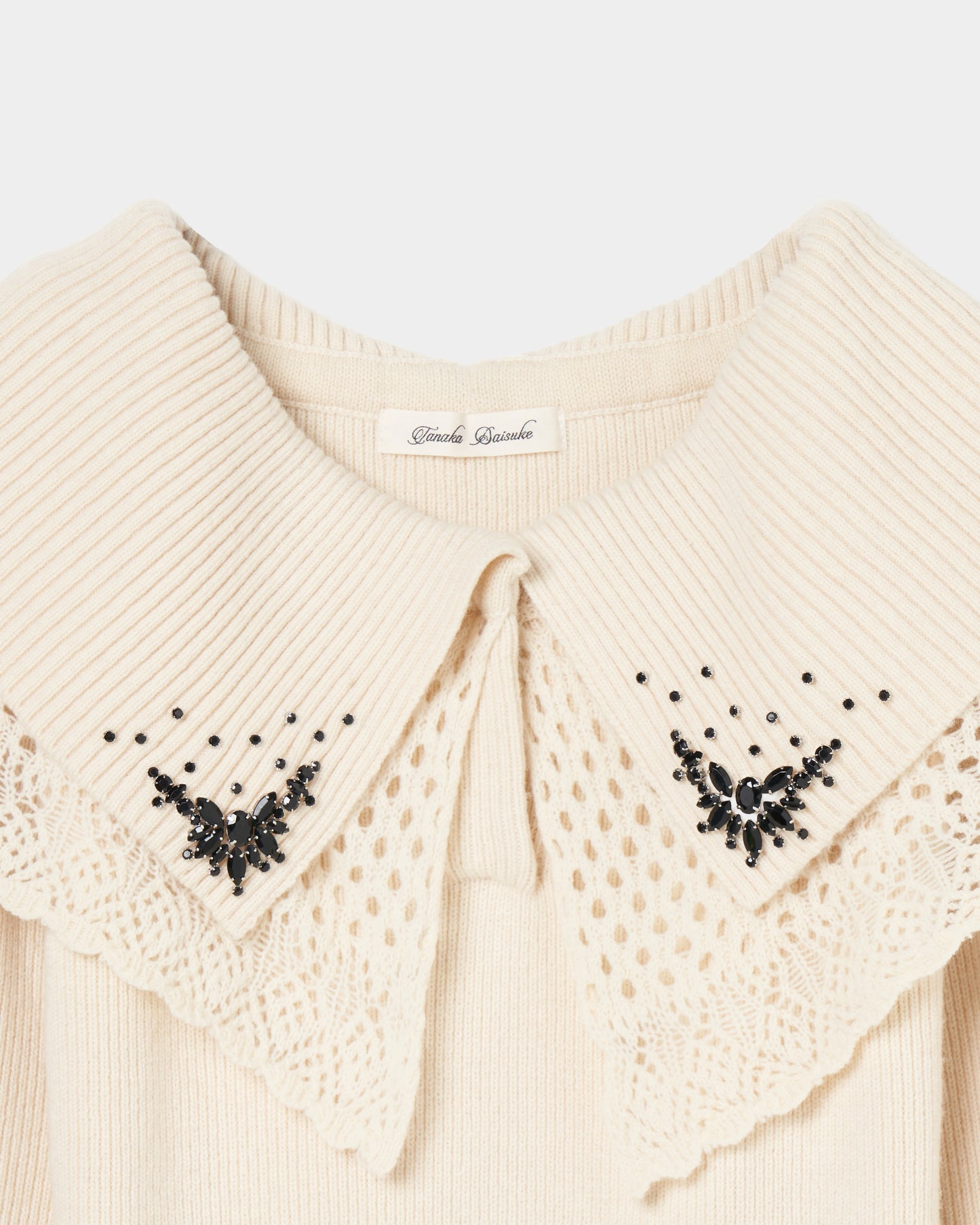 bijou tiara off-shoulder knit Ivory【Delivery in September 2025】