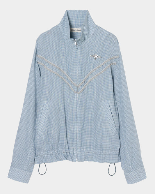 bijou logo check drawstring blouson Blue【Delivery in January 2027】