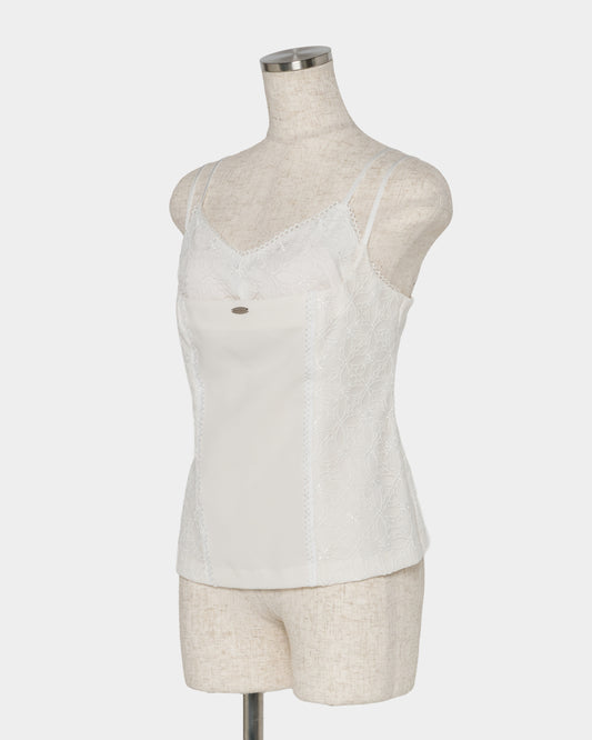 Rosette tile bustier tops White【Delivery in February 2027】