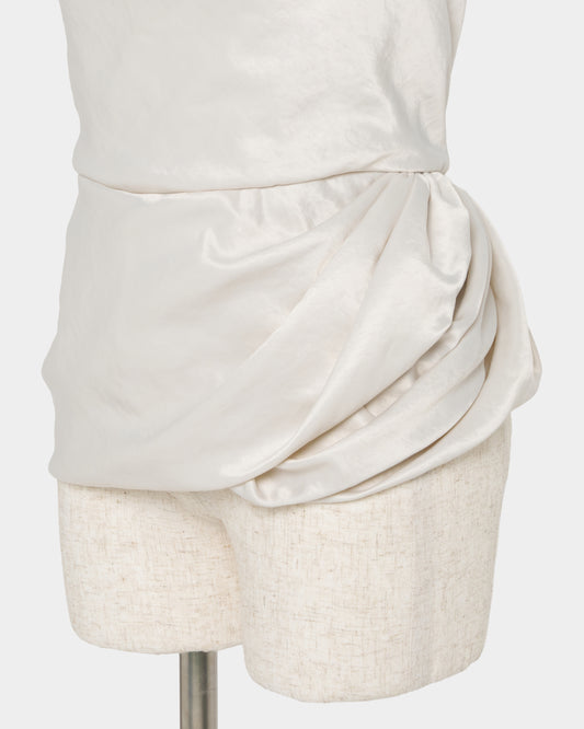satin drape camisole tops Off white【Delivery in February 2027】