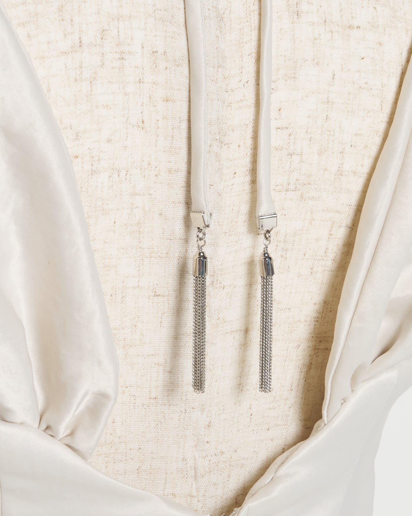 satin drape camisole tops Off white【Delivery in February 2027】