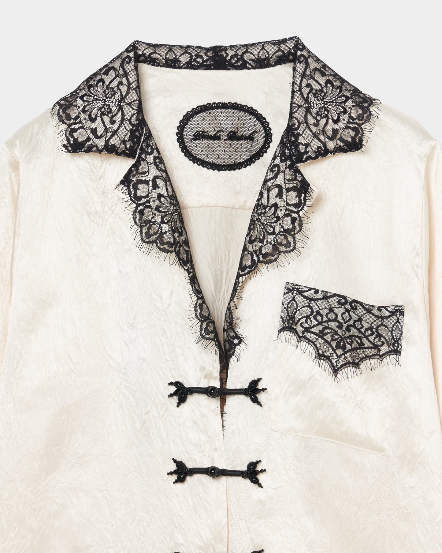 lace collar sleep china button shirt Ivory【Delivery in July 2025】