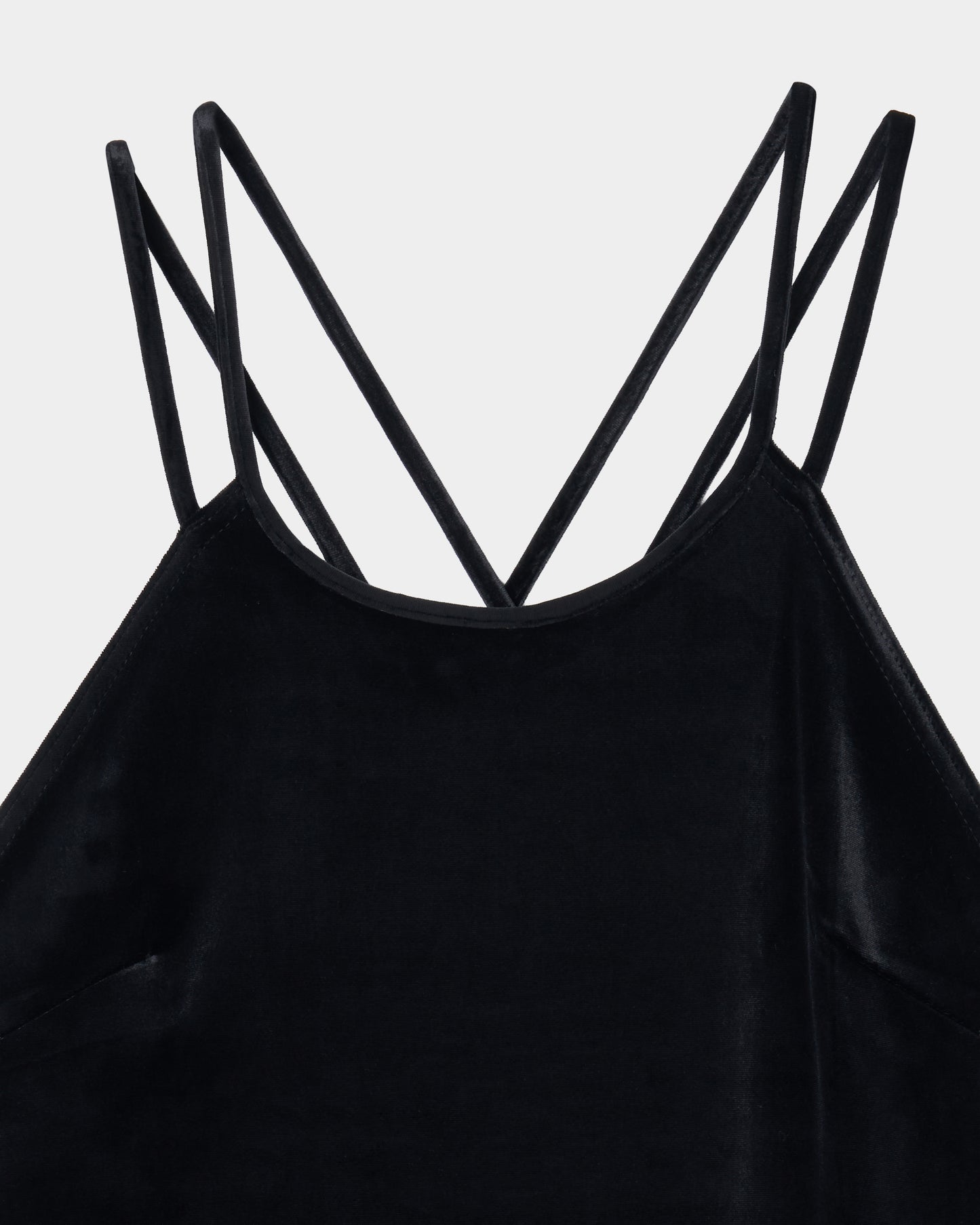 velour cami-one piece Black【stock】