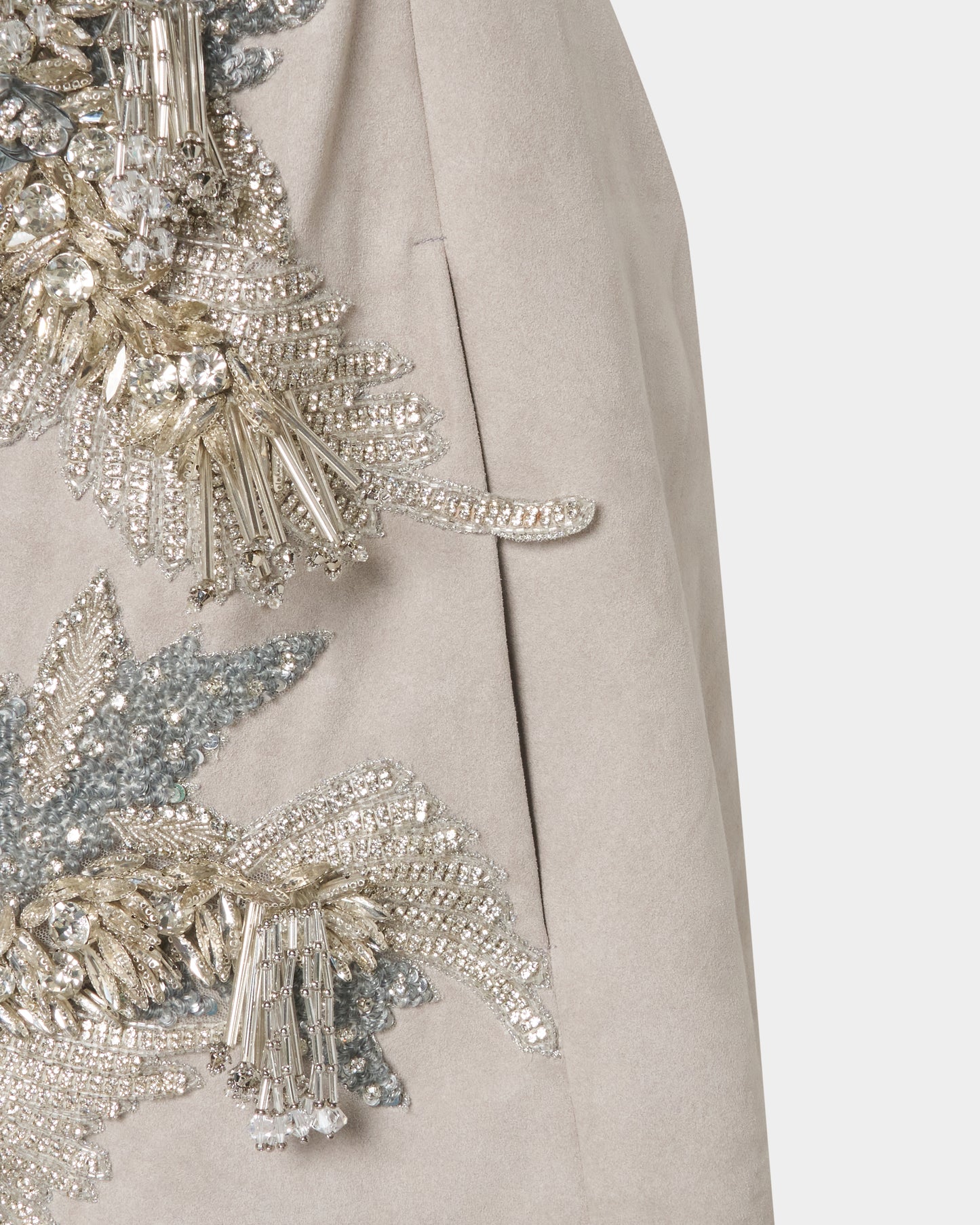 Botanical bijou suede mini dress【Delivery in March 2027】