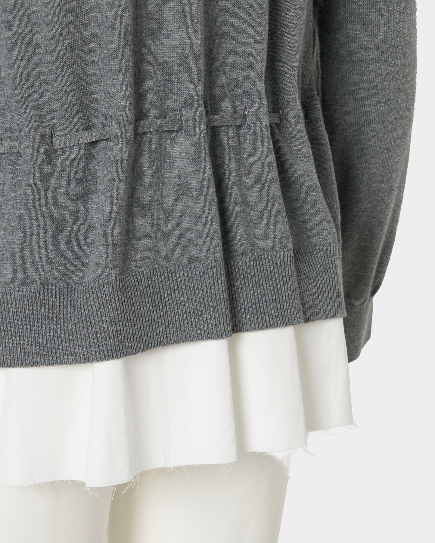 Bijou bra peplum knit cardigan Gray【Delivery in February 2027】