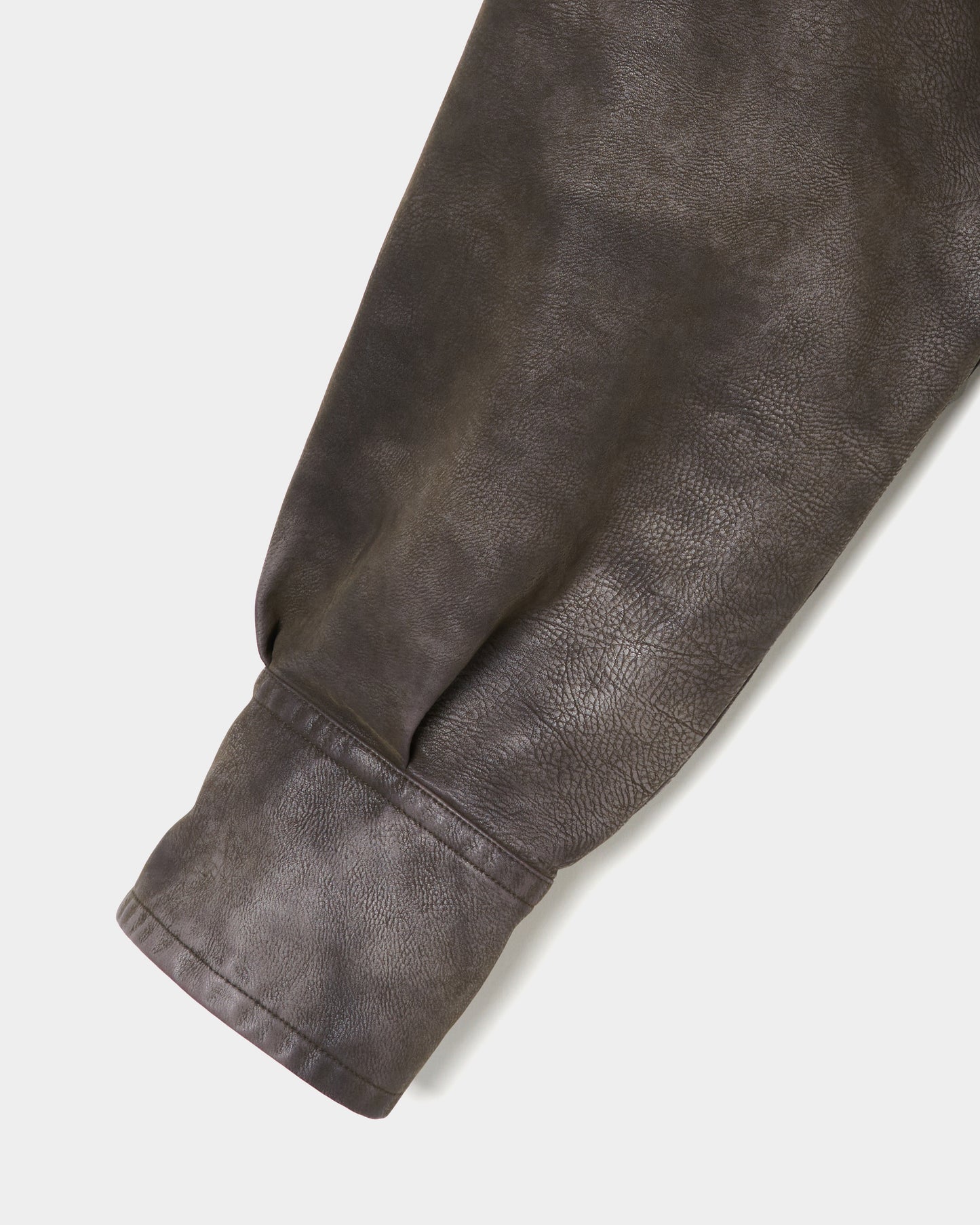 drawstring fade leather blouson Charcoal brown【Delivery in August 2025】