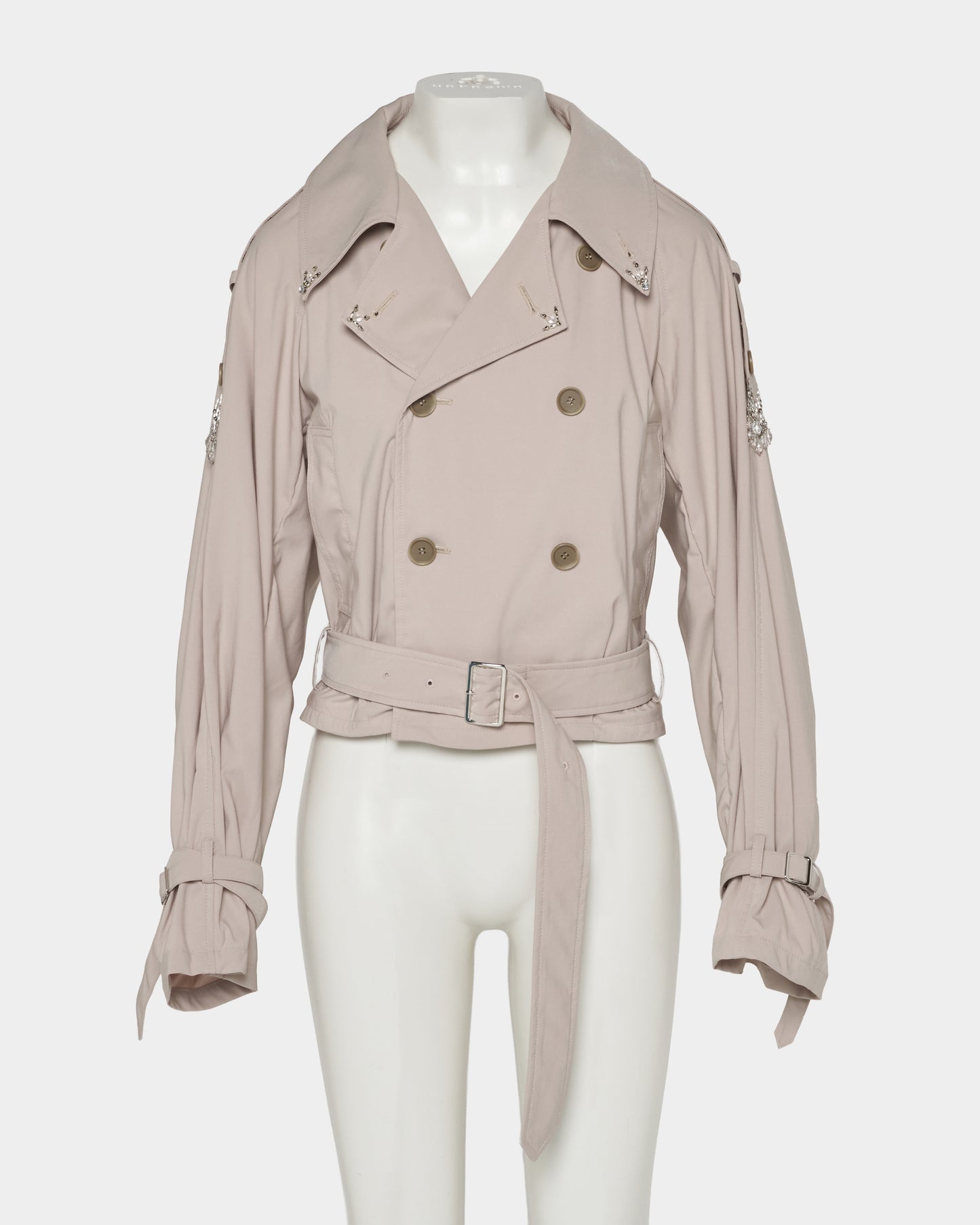 Beads epolette peplum trench jacket Beige【Delivery in January 2027】