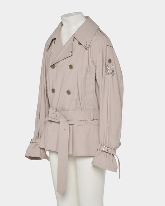Beads epolette peplum trench jacket Beige【Delivery in January 2027】