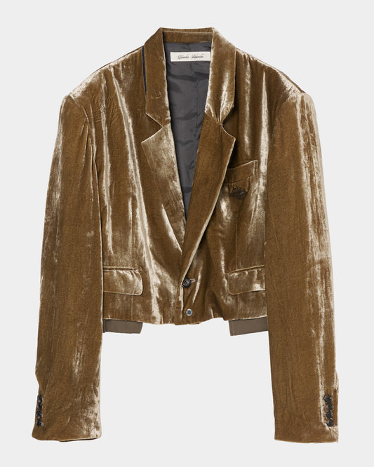 Stripe lining panne velvet jacket mustard【Delivery in January 2027】