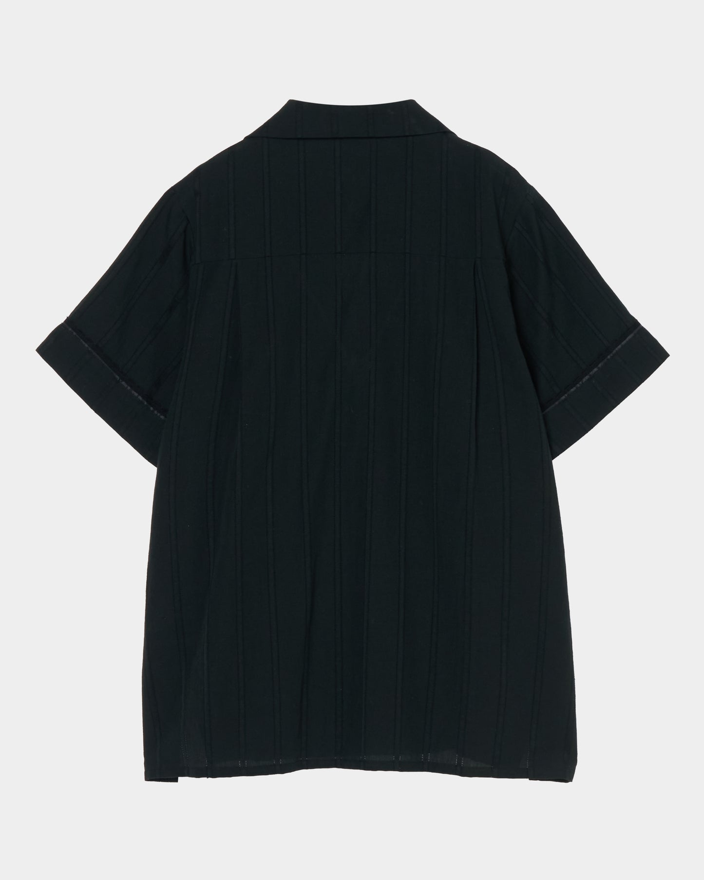 Lace bijou open collar shirt Black【Delivery in March 2027】