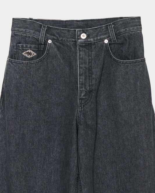 Letter pocket denim pants Black【Delivery in February 2027】