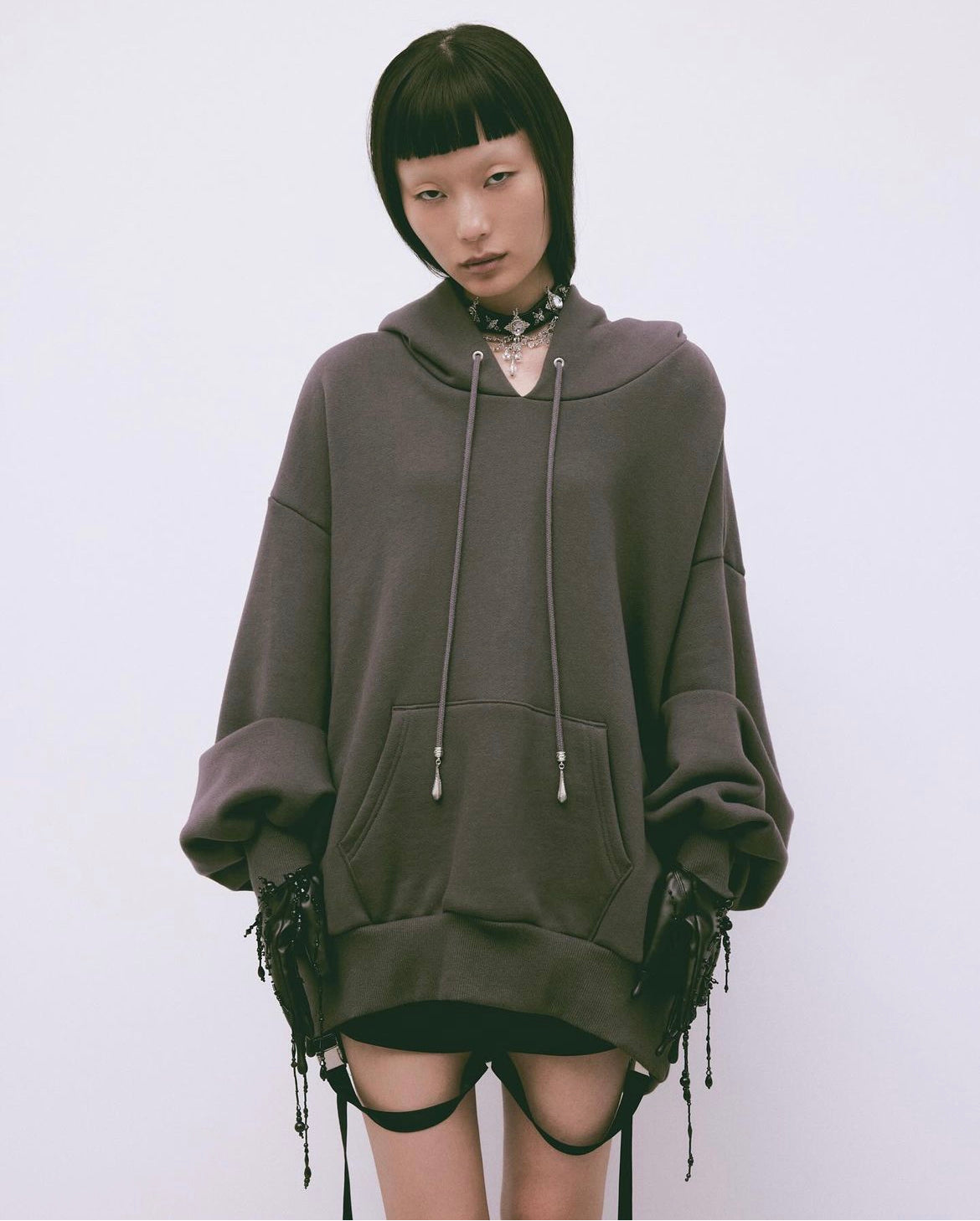 【sakaitakeru collaboration】damask cross emboidery hoodie【stock】