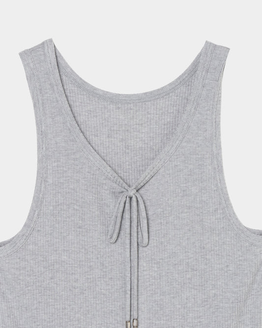 metal ribbon tank top Gray【Delivery in March 2027】