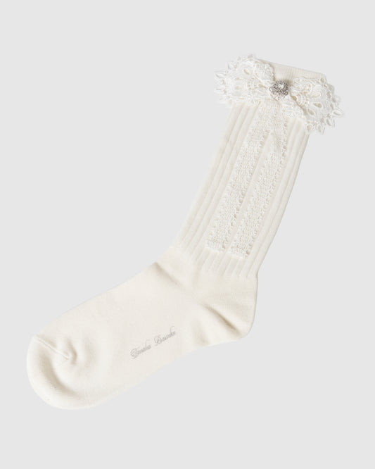 ribbon lace socks White【Delivery in February 2027】